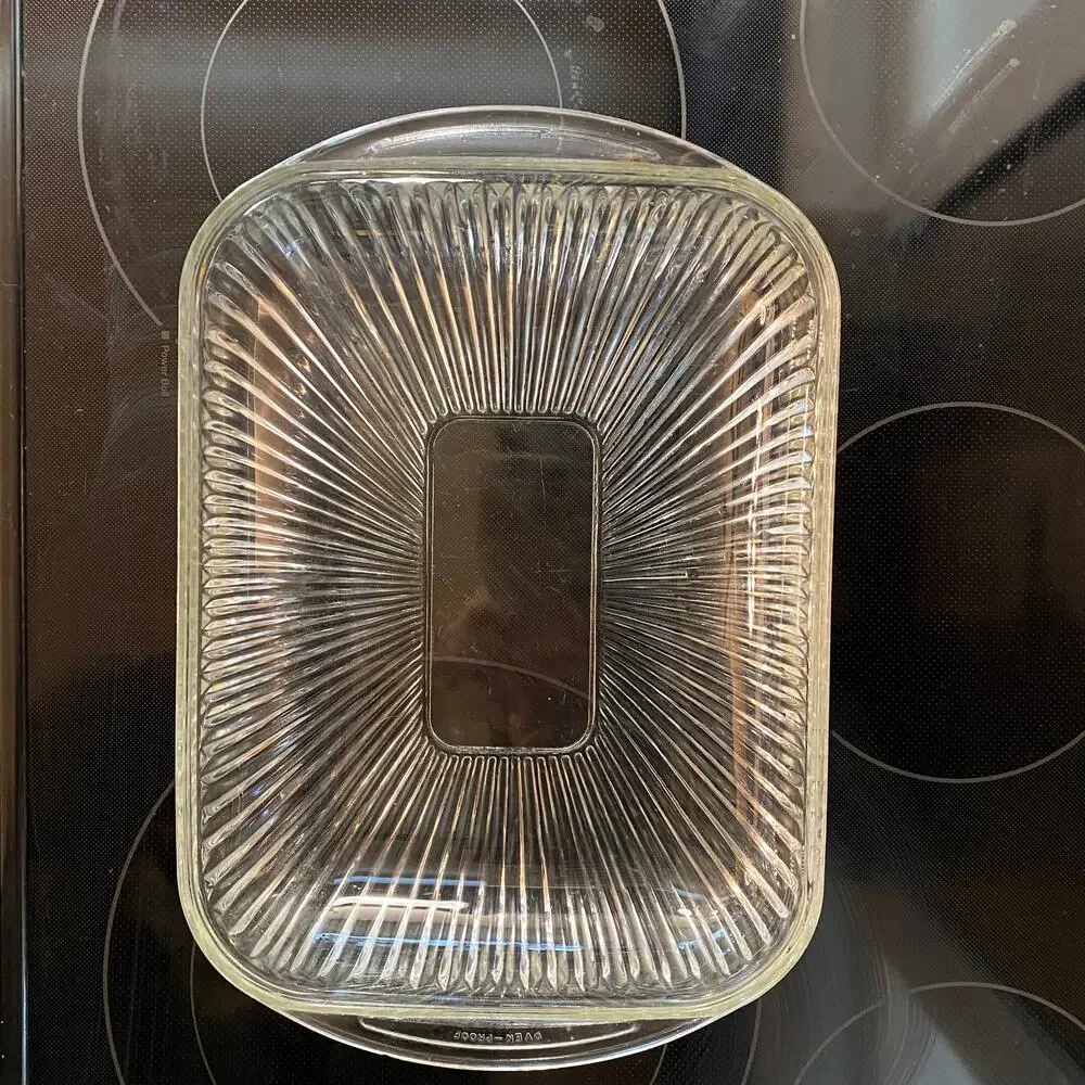 Oven Proof Ribbed Clear Glass Baking Dish‎ 14